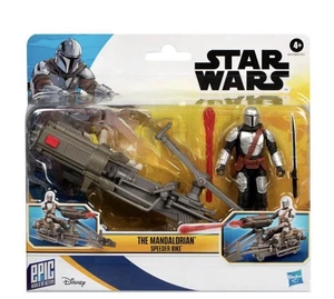 Juego de bicicleta y figura Star Wars Mandalorian Speeder Hasbro Epic Hero Series NUEVO - Imagen 1 de 4