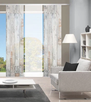 VISION S Schiebegardinen Set 3er LIZZA, halbtransparent, Höhe 260 cm, natur - Bild 1 von 4