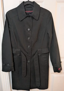 Trench donna London Fog Manhattan Collection nero con cintura - Taglia Medium - Foto 1 di 8