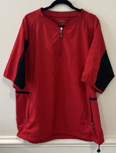 Easton Sports 1/4 Zip Kurzarm Pullover Jacke Rot & Schwarz Herren Gr. XL - Bild 1 von 3