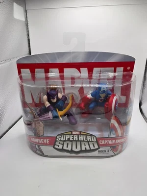 Marvel Super Hero Squad SEALED WAVE 1: CAPTAIN AMERICA & HAWKEYE Avengers - Imagem 1 de 4