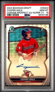 2023 Cooper Ingle 1st Bowman Chrome Auto Superfractor 1/1 PSA 10 Gem Mint!! ๐ฅ๐ - Picture 1 of 1
