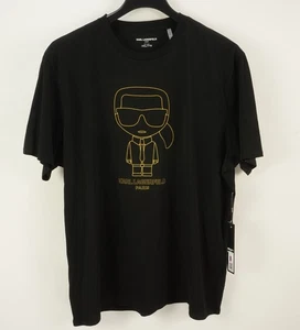 New $59 Karl Lagerfeld Paris Mens 2XL Short Sleeve Black Avatar Logo Graphic Tee - Picture 1 of 9
