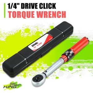 Red 1/4" 20-200FT.-LB Mechanic Adjustable Click Torque Wrench w/ Storage Box - Foto 1 di 7