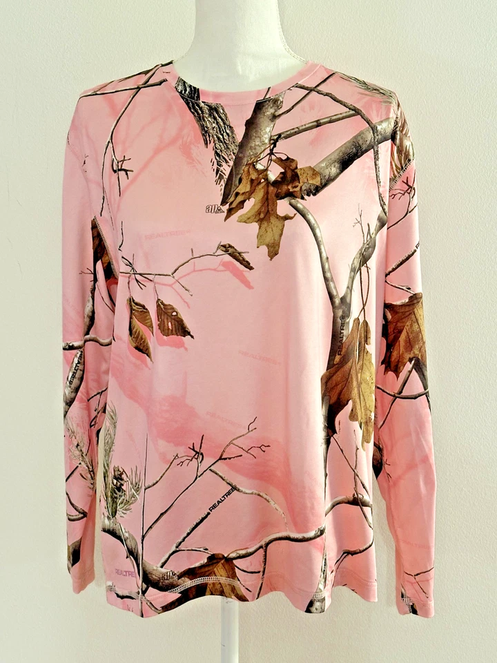 Blusa rosa inspirada en la naturaleza para mujer ~ talla XL ~ Realtree ~ 44" pecho ~ ¡USADA EN EXCELENTE ESTADO! Foto 1 de 4