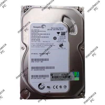 HARD DiSK SEAGATE BARRACUDA 7200 250GB  SATA II 8Mb Cache 3.5" interno - Immagine 1 di 2