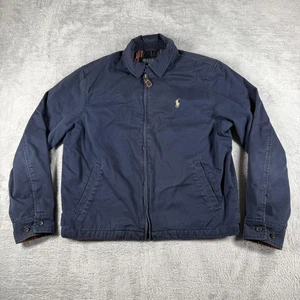 Giacca Polo Ralph Lauren vintage uomo blu medio bi swing barracuda foderata a quadri - Foto 1 di 15