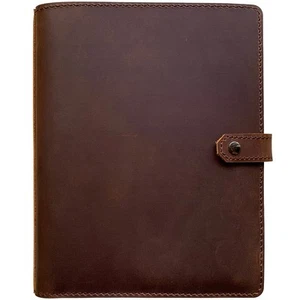 Cartera de Carpeta de Cuero Genuino, Organizador de 6 Carpetas de Anillas con Bolsillos Internos... - Imagen 1 de 3