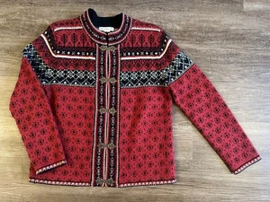 Vintage Susan Bristol Wolle Strickjacke Pullover Damen M Nordic Fair Isle Fisherman - Bild 1 von 7