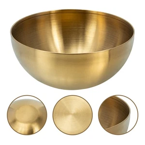 Kitchen Decor Salad Bowl Bowls Large Serving Vintage Metal Stainless Steel - Picture 1 of 12