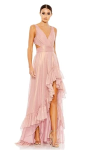 Mac Duggal 49526 Cut Out Ruffle Gown Sz 0 Pink $398 - Picture 1 of 2