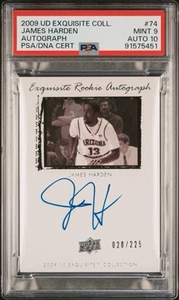 2009 Exquisite James Harden RC Rookie #/225 PSA 9 AUTO 10 Gem - Picture 1 of 2