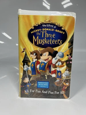 DISNEY'S THREE MUSKETEERS ~MICKEY DONALD GOOFY~VHS CLAMSHELL ANIMATED NEW SEALED - Image 1 of 4