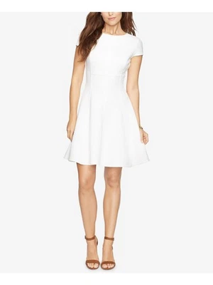 Vestido AMERICAN LIVING Mujer Blanco Manga Corta Mini Fit + Acampanado Talla: 10 Foto 1 de 4