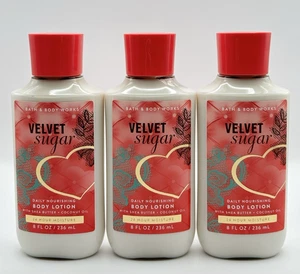 Bath and Body Works Terciopelo Azúcar Loción Corporal 8 OZ Juego de 3 Hidratantes 24 Horas - Imagen 1 de 3