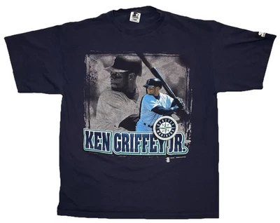 Vintage 90s Ken Griffey Jr. The Kid Starter T Shirt Mens L USA Seattle Mariners - Image 1 of 4