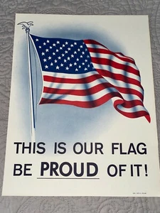 Nuevo póster de bandera: ¡Esta es nuestra bandera, siéntete orgulloso de ello! Impresión original 1970 11 x 14 - Imagen 1 de 3