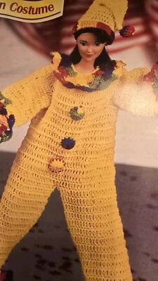 Annie's FASHION Doll CROCHET CLUB PATTERN Clown Cost - Image 1 of 4