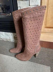 New $199 Guess brown Women's leather Gwardor Boots shoes size 9 medium - Picture 1 of 7