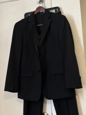 全新 Geoffrey Beene 2btn 黑色 3 件燕尾服 38 S 短 — 第 1/4 张图片