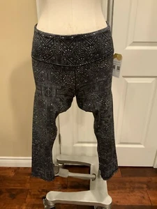 Prana Dark Gray Polka Dot Athletic Capri Leggings, Size Small - Picture 1 of 5