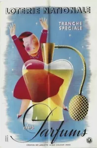 Original vintage poster FRENCH PERFUME LADY LOTTERY 1939 - Picture 1 of 1