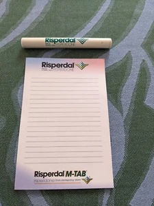 Risperdal Pen Light & Post It Lot Drug Rep Pharmaceutical Promo Risperidone - Picture 1 of 2