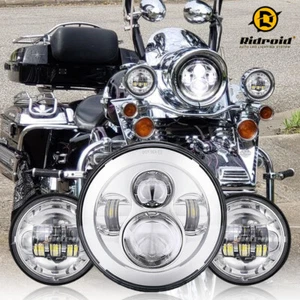 For Yamaha V-Star XVS 650 950 1100 1300 7" LED Headlight & 4.5" Fog Light Lamps - Picture 1 of 20
