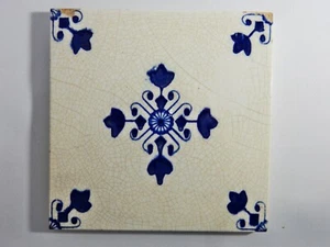 Antique Original Delft Tile Washstand Fireplace Wash Stand Blue White Victorian - Picture 1 of 4