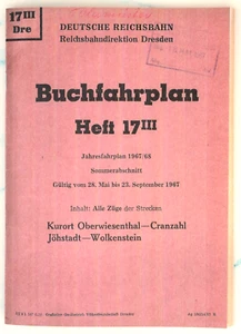Deutsche Reichsbahn - Buchfahrplan 17III Rbd Dresden 1967 (Repro) BR 99 - Bild 1 von 15
