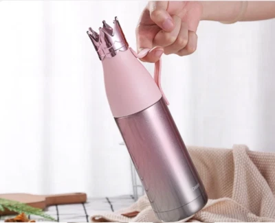 Crown Stainless Steel Vacuum Insulated Water Bottle Travel Thermos 350ml - Image 1 of 4