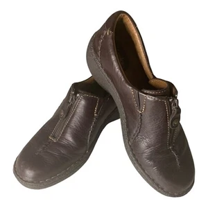 Clarks Zapatos Artesanales Para Mujer 8 M Cuero Marrón Punta Redonda Informales Cómodos Top Cremallera - Imagen 1 de 17