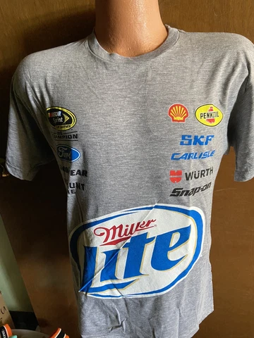 Brad Keselowski #2 Nascar Penske Racing Sponsor Shirt Gray 2 Sided xl Cover