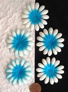 10 Flowers petals Turquoise flower Handmade Mulberry Paper tropical party cards - Picture 1 of 3
