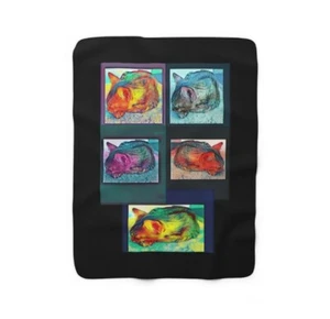 60" x 80" Sleeping Cat Sherpa Fleece Blanket - Picture 1 of 3