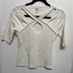 Top incrociato bianco Anthropologie taglia XXS - Foto 1 di 3