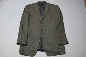 Vtg Giorgio Armani 42L Olive Red Glenn Check Old Money Blazer Jacket Sport Coat - Picture 1 of 12