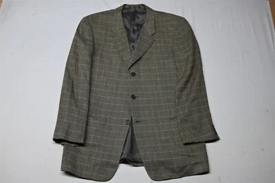 Vtg Giorgio Armani 42L Olive Red Glenn Check Old Money Blazer Jacket Sport Coat - Image 1 of 4