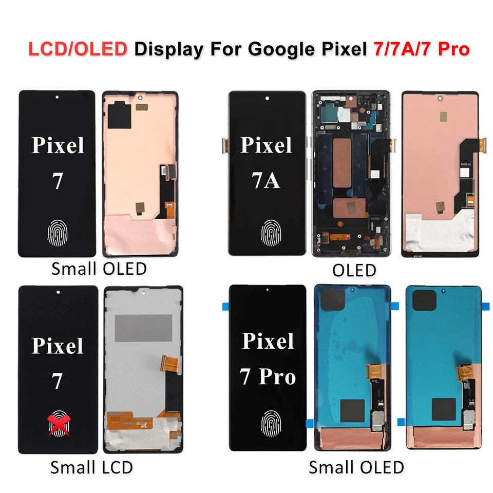 For Google Pixel 7 7A 7 Pro OLED Display LCD Touch Digitizer Replace + Frame lot - Image 1 of 1