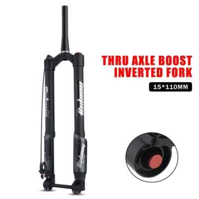 Garfo de suspensão a ar invertido MTB 140mm viagem 26/27,5/29 polegadas tubo cônico - Imagem 1 de 4