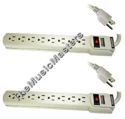 2X Surge Protection 8 Outlet POWER STRIPS w/Reset Circuit Breaker Lighted Switch - Image 1 of 4