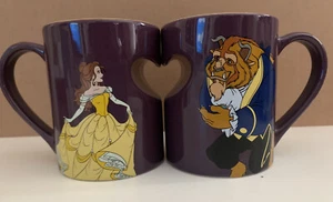 Disney Beauty and the Beast Romantic Mug Set Belle Signature Heart - Picture 1 of 6