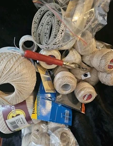 BULK LOT..27 X CREAM NEW QUALITY CROCHET COTTONS SEWING BITS ETC - Picture 1 of 9