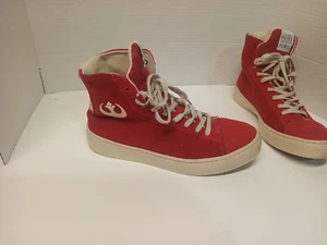 PoZu Shoes Star Wars Red Canvas Emblem High Top Sneaker Portugal Size 39 - Picture 1 of 17