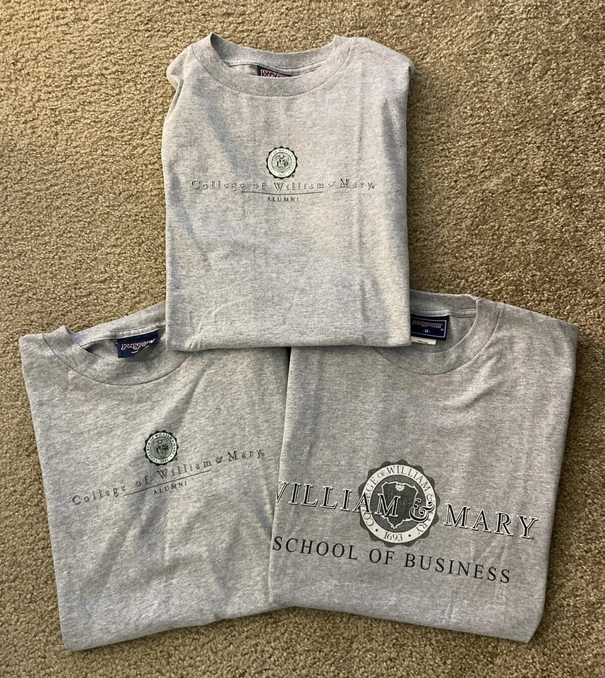 College Of William & Mary JanSport Lote De 3 Camisetas Para Hombre Camiseta Talla Mediana Gris Foto 1 de 4