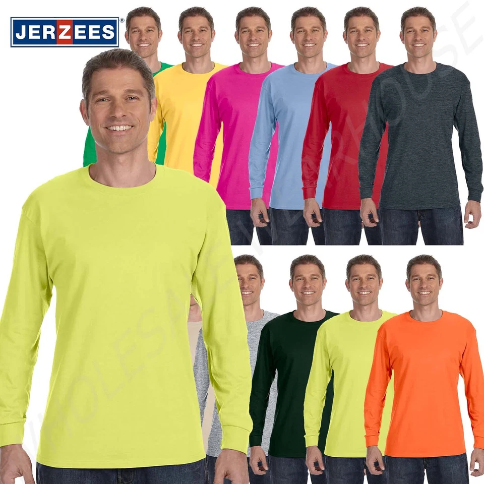 NEW Jerzees Heavy 5.6 oz Dri-Power 50/50 Mens Long Sleeve S-3XL T Shirt M-29L - Image 1 of 1