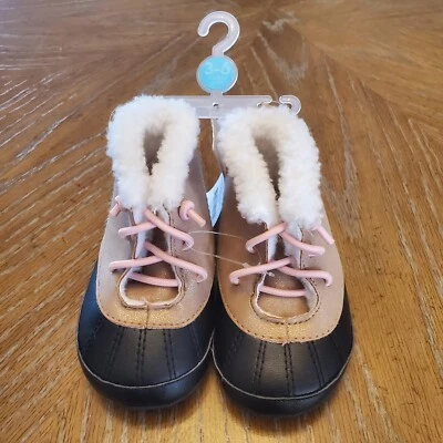 Botines Carter's Bebé Niña Infantil 2 (3-6m) Piel Caliente Marrón y Negro Atar Nuevo Foto 1 de 4