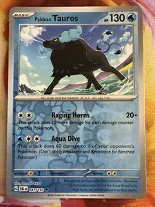 Pokémon TCG Paldean Tauros SV02: Paldea Evolved 041/193 Reverse Holo Uncommon - Picture 1 of 1