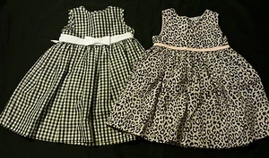 Baby Girl Size 18 Month Summer Dress Lot Gingham & Leopard Print - Picture 1 of 3