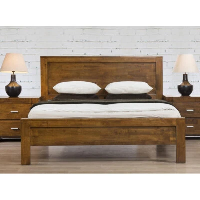 CALIFORNIA RUSTIC OAK BED 4FT6 DOUBLE 5FT KINGSIZE MEMORY FOAM MATTRESS